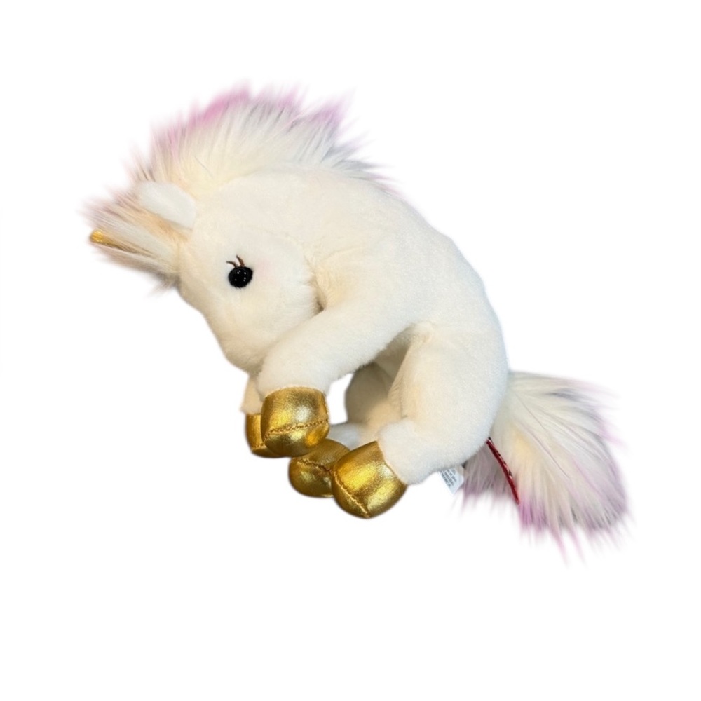 Douglas Lil’ Baby Unicorn Plush – White w/ Gold Hooves‎